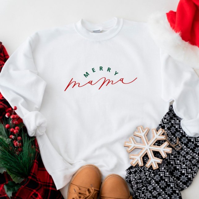 Merry Mama Script Christmas Sweatshirt (Von Creator hochgeladen)