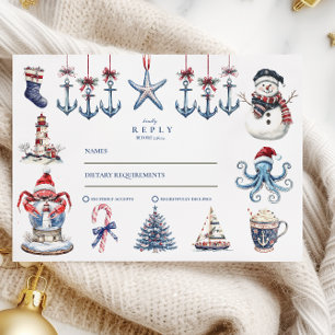 Merry Maritime Christmas RSVP Karte