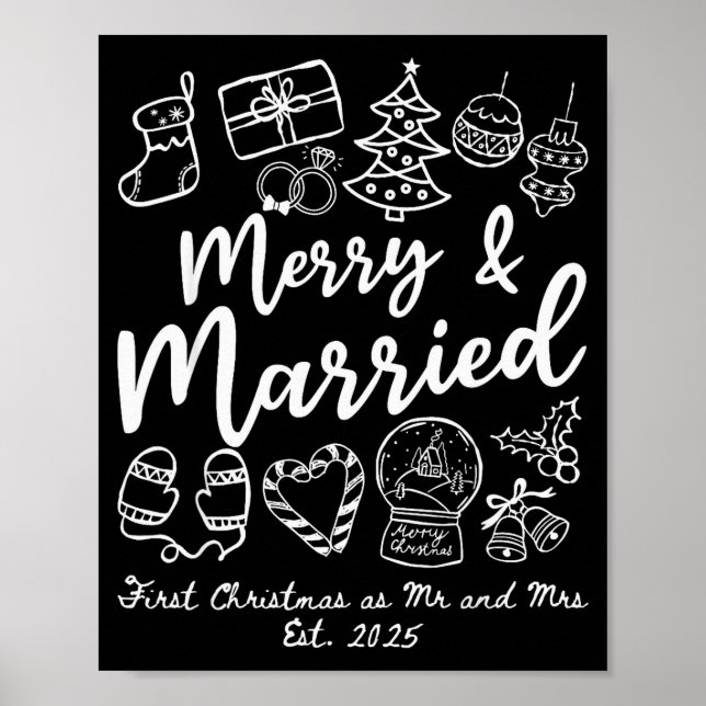 Merry Married First Christmas As Mr And Mrs 2025 N Poster (Vorne)