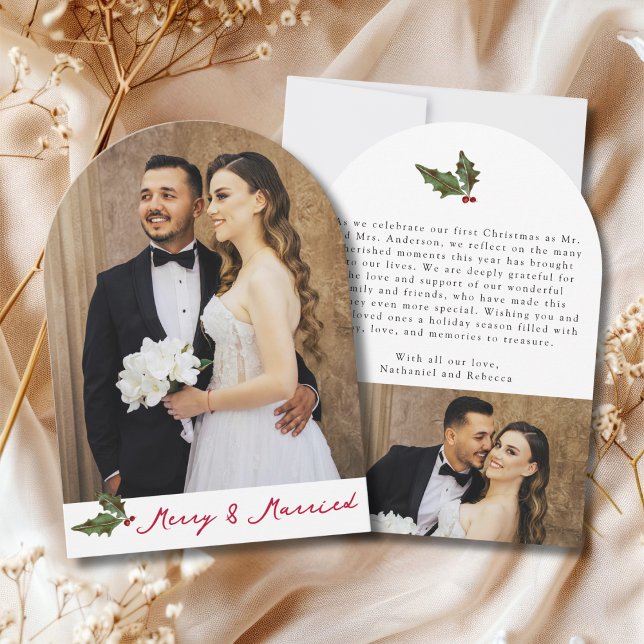 Merry & Married Handschriftliche Weihnachtskarte m Einladung (Von Creator hochgeladen)