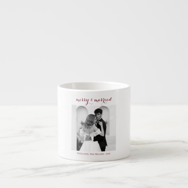 Merry & Married - Personalized Newlywed Christmas  Espressotasse (Vorderseite)