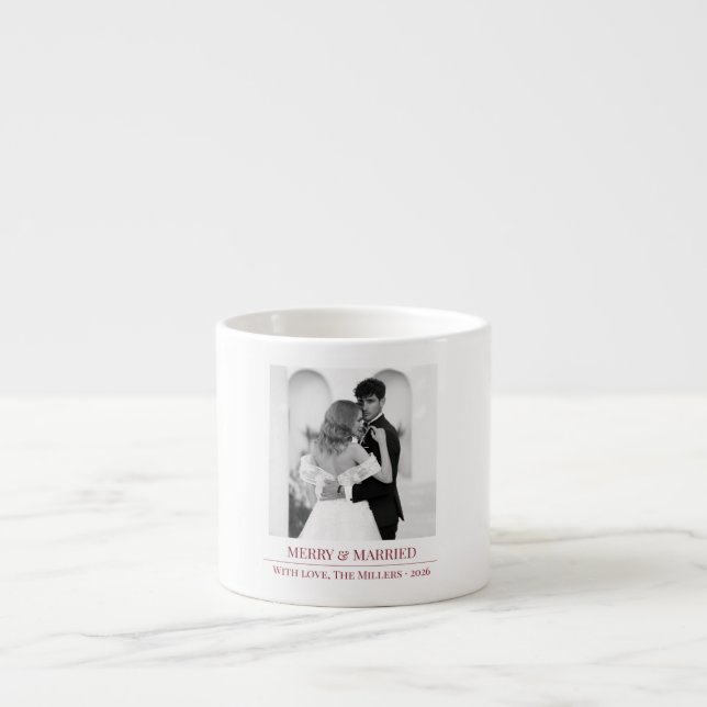 Merry & Married - Personalized Newlywed Christmas  Espressotasse (Vorderseite)