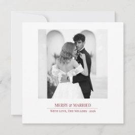 Merry & Married - Personalized Newlywed Christmas  Feiertagskarte
