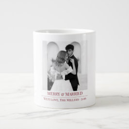 Merry & Married - Personalized Newlywed Christmas  Jumbo-Tasse