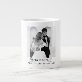 Merry & Married - Personalized Newlywed Christmas  Jumbo-Tasse