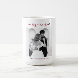 Merry & Married - Personalized Newlywed Christmas Kaffeetasse