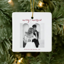Merry & Married - Personalized Newlywed Christmas Keramikornament