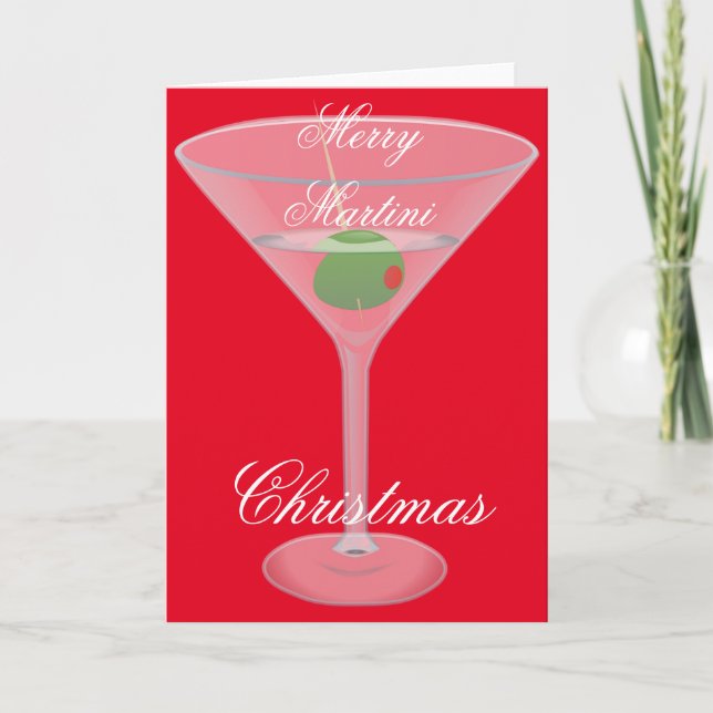 Merry Martini Christmas Thunder_Cove Feiertagskarte (Vorderseite)