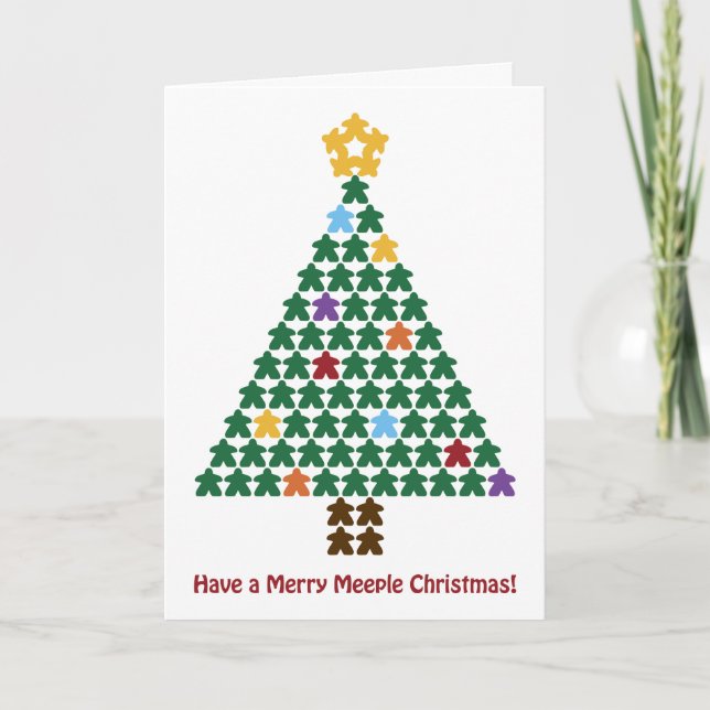 Merry Meeple Christmas Tree Card Karte (Vorderseite)