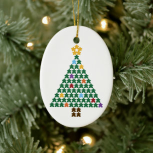 Merry Meeple Christmas Tree Oval Ornament