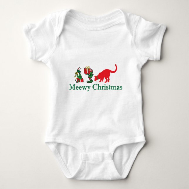 Merry Meewy Christmas Baby Strampler (Vorderseite)