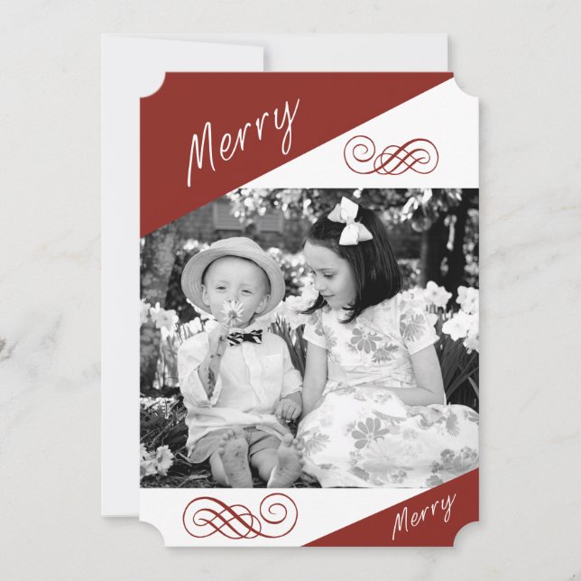 Merry, Merry Custom Foto Card Feiertagskarte (Vorderseite)