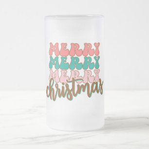 Merry Merry Frory Christmas Mattglas Bierglas
