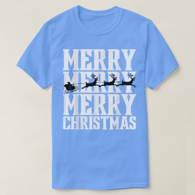 Merry Merry Frory Weihnachten Weihnachten Sleigh & T-Shirt (Design vorne)