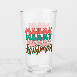 Merry Merry Frory Weihnachtstypografie Glas
