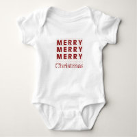 Merry, Merry, Merry, Christmas Baby Bodysuit