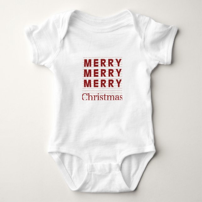 Merry, Merry, Merry, Christmas Baby Bodysuit Baby Strampler (Vorderseite)