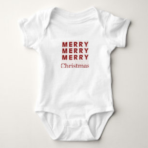 Merry, Merry, Merry, Christmas Baby Bodysuit Strampler