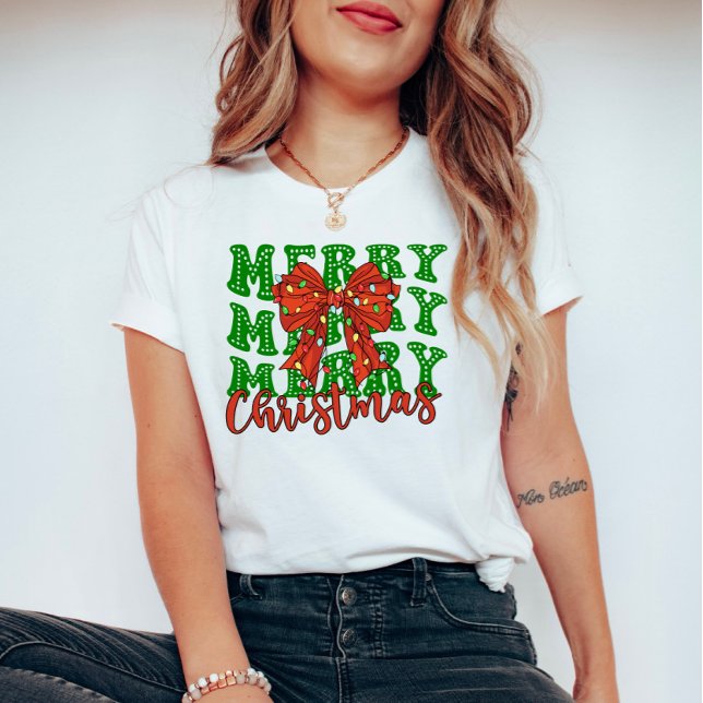 Merry Merry Merry Christmas Coquette T-Shirt (Von Creator hochgeladen)