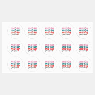 merry merry merry christmas multicolored font etiketten