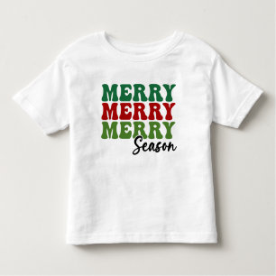 Merry Merry Merry Season - Retro Holiday Art Kleinkind T-shirt