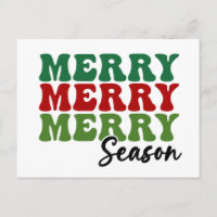 Merry Merry Merry Season - Retro Holiday Art