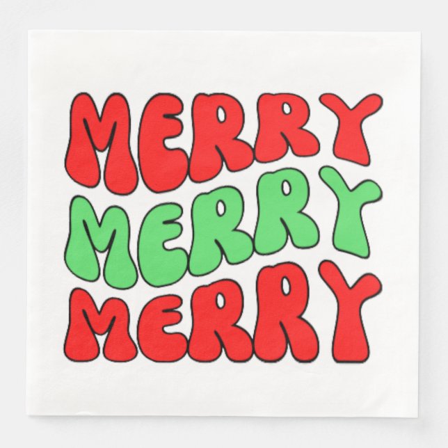 Merry Merry Merry Serviette (Vorderseite)