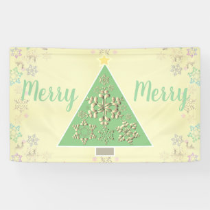 "Merry Merry" Weihnachtsbaum & Schneeflocken Banner