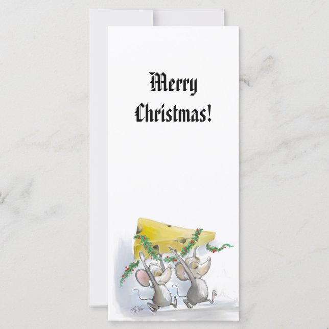Merry Mice Mic & Mac Holiday Lesezeichen (Vorderseite)