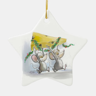 Merry Mice Mic & Mac Star Ornament