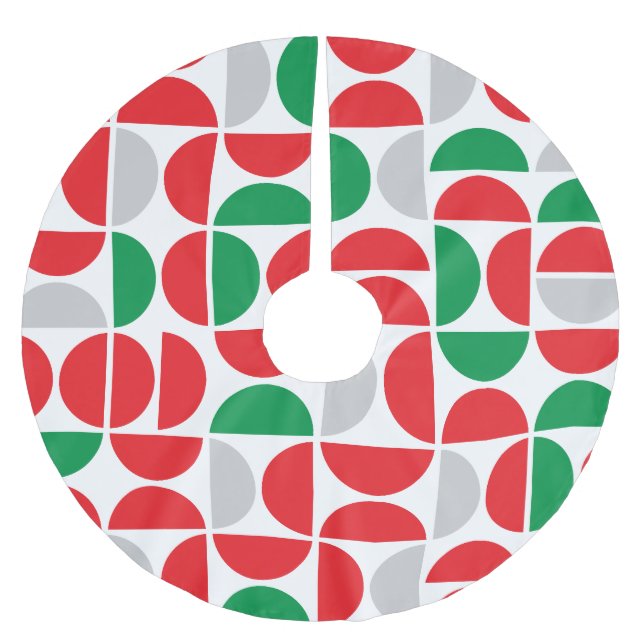 Merry Mid Century Holiday Tiles Polyester Weihnachtsbaumdecke (Vorderseite)