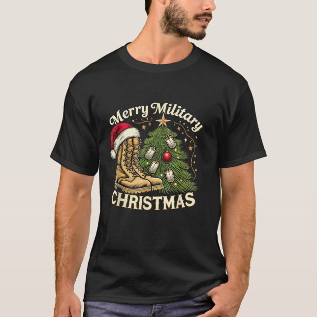 Merry Military Christmas Festive Military Boots &a T-Shirt (Vorderseite)
