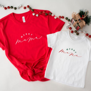 Merry Mini Niedlich Script Kleinkind Weihnachts-Sh T-shirt