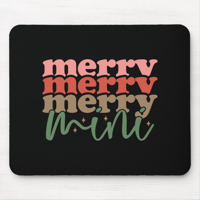 Merry Mini Retro Groovy Christmas Holidays Toddler Mousepad (Vorne)