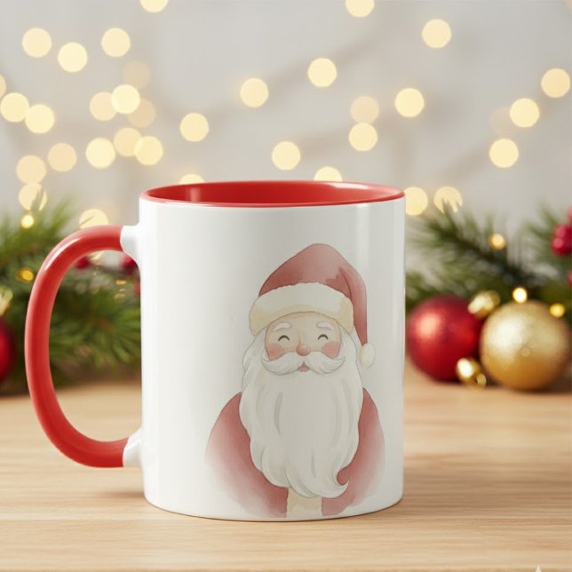 Merry Mist Watercolor Santa Kids Mug | Jolly Chris Tasse (Von Creator hochgeladen)