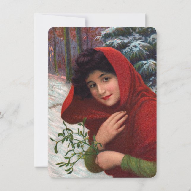 Merry Mistletoe Maiden Einladung (Vorderseite)