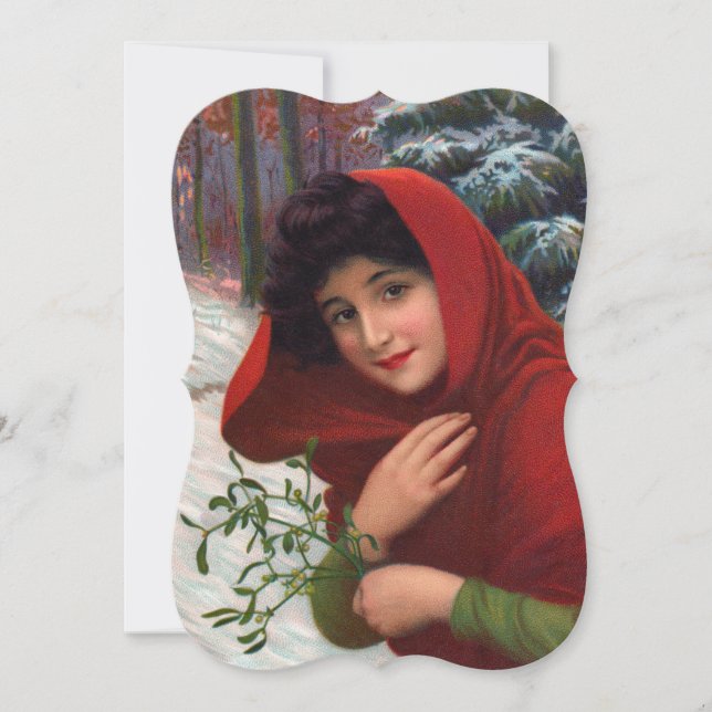 Merry Mistletoe Maiden Einladung (Vorderseite)