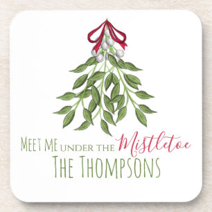 Merry Mistletoe mit weißen Berries Getränkeuntersetzer