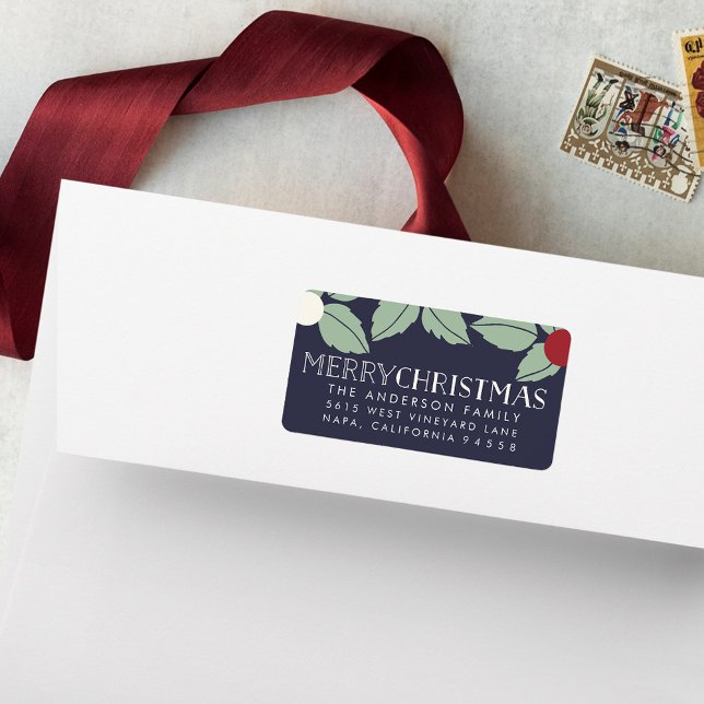 Merry Mistletoe | Überdeckte Rücksendeadresse Adressaufkleber (Von Creator hochgeladen)