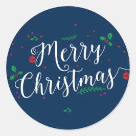 Merry Mistletoe Weihnachtssticker Runder Aufkleber