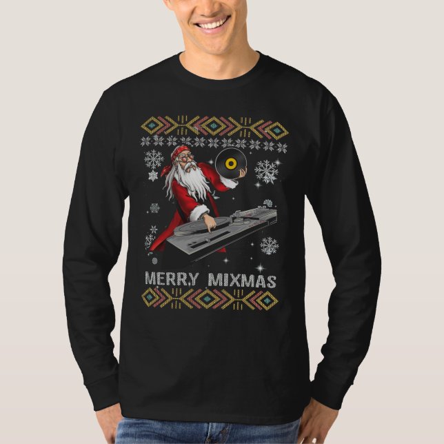 Merry Mixmas Funny Christmas Dj Music Party T-Shirt (Vorderseite)