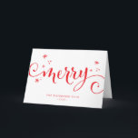 MERRY MODERN feierliche Spaß Kalligraphie Glitzern Karte<br><div class="desc">von kat massard >>> https://linktr.ee/simplysweetpaperie <<< Ein niedliches,  personalisiertes Tag,  das sich perfekt für die Vorliebe von Tags für Ihre Weihnachtsverpackung eignet</div>
