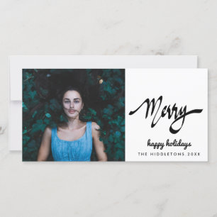 Merry Modern Handgeschriebener Script Holiday Feiertagskarte