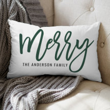 Merry Modern Hunter Green Script Weihnachten