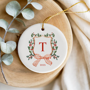 MERRY MONOGRAM Foto Keramik Ornament
