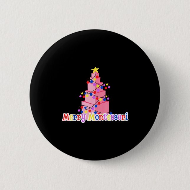 Merry Montessori Nk Tower Christmas Tree Teacher S Button (Vorderseite)