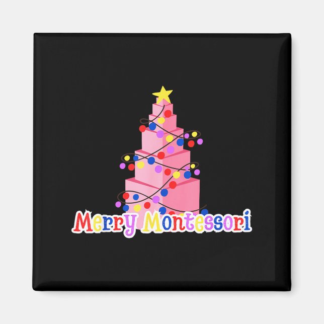 Merry Montessori Nk Tower Christmas Tree Teacher S Magnet (Vorne)