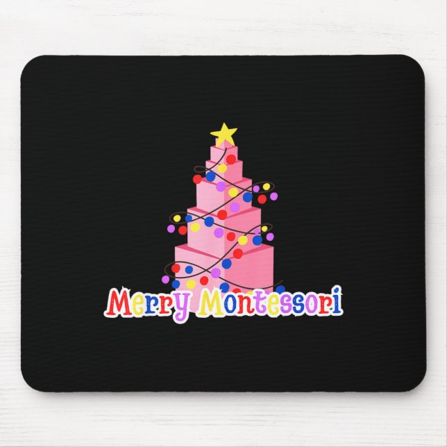 Merry Montessori Nk Tower Christmas Tree Teacher S Mousepad (Vorne)