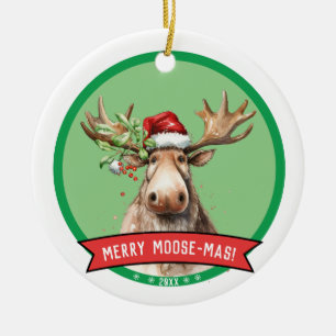 Merry Moose - Mas Holiday Weihnachten Keramik Ornament