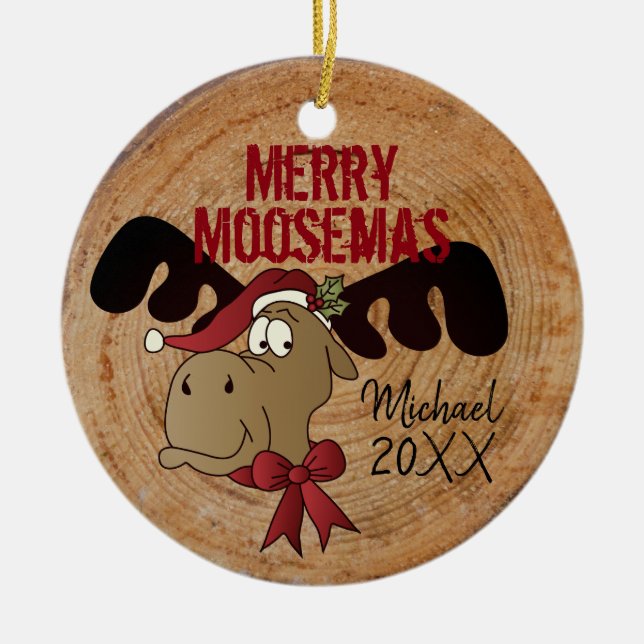 Merry Moosemas Keramik Ornament (Vorne)